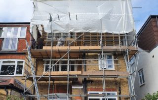 Loft Conversion in Progress with Scaffolding