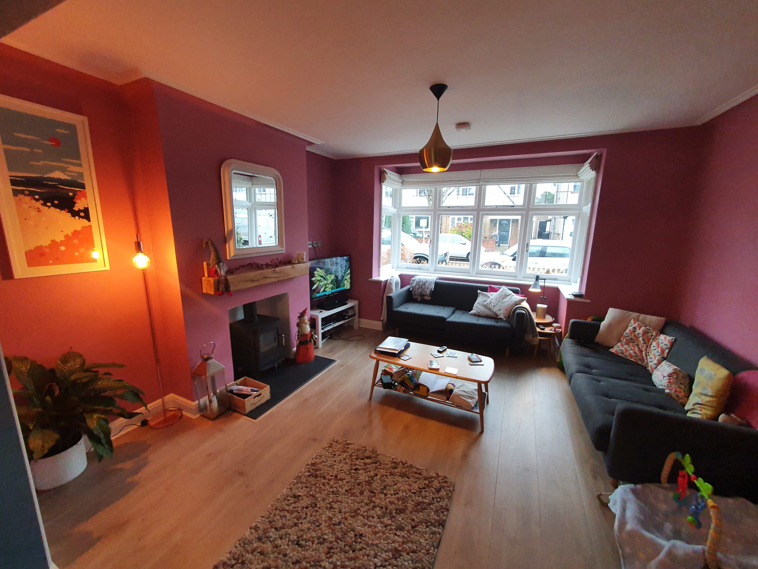 New Terracotta coloured Lounge as part of Weybridge Loft Conversion Prject