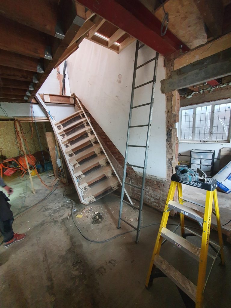 demolishing of old stairs in strawberry hill