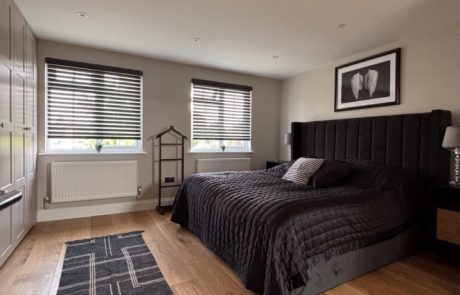 Wide angle of new loft conversion bedroom
