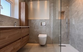bathroom in loft conversion project with walk in shower