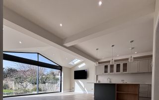 Twickenham pitched gladd window Kitchen with pitched glass sliding doors