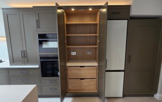 Kitchen Pantry Cupboard Twickenham Pantry details in a green family kitchen