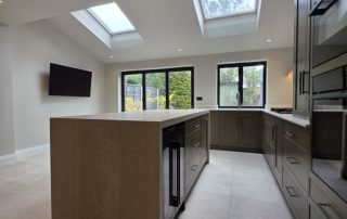 kitchen units in green Run of Units in a new deep green premium kitchen build