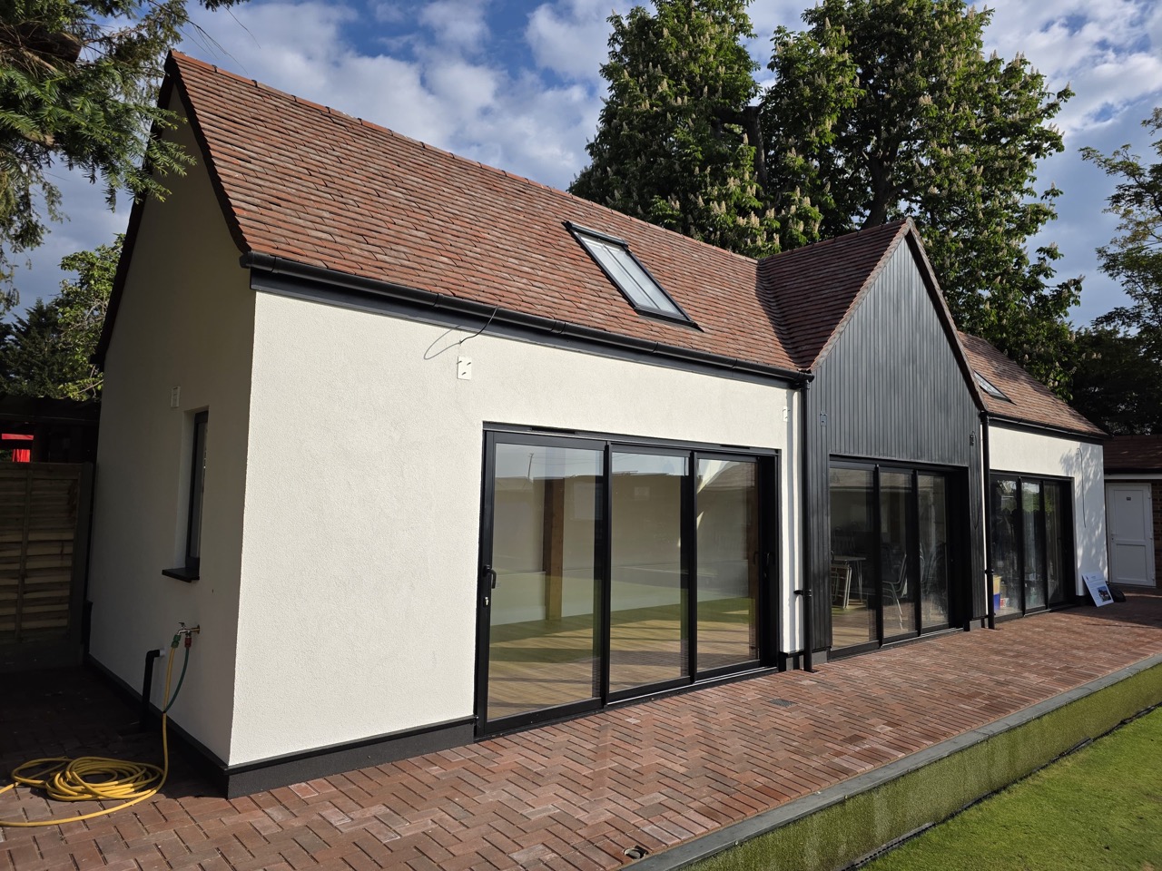 completed new hurst bowling club building with wide aspect bifold doors